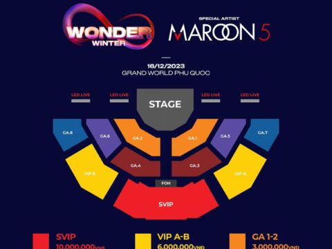 Có gì trong tấm vé Maroon 5 Phú Quốc quyền năng tại 8Wonder?