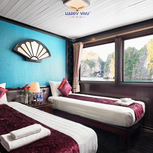 Combo tour du lịch Hạ Long Aclass Cruise - Tắm nắng trên boong tàu - Twin bed room